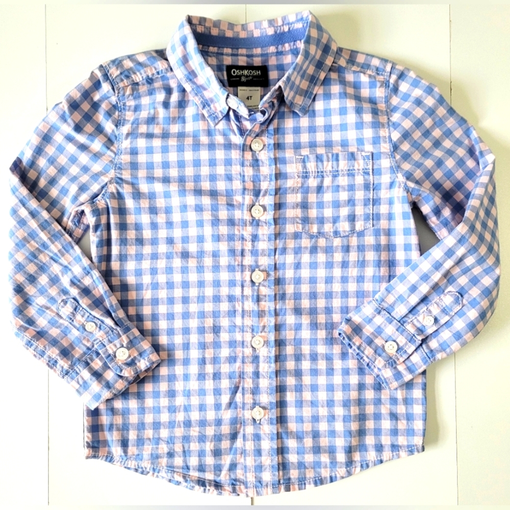 Oshkosh B'gosh Checkered Button Front Shirt Size 4T